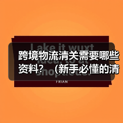 跨境物流清关需要哪些资料?(新手必懂的清关文件清单)(图4) 跨境物流清关需要哪些资料?(新手必懂的清关文件清单)(图4)