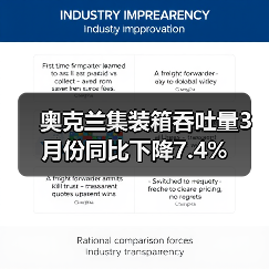 奥克兰集装箱吞吐量3月份同比下降7.4%（图3）