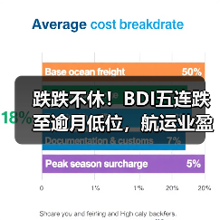 跌跌不休!BDI五连跌至逾月低位,航运业盈利承压(国际海运新闻资讯) 跌跌不休!BDI五连跌至逾月低位,航运业盈利承压(国际海运新闻资讯)