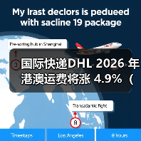 国际快递DHL 2026 年港澳运费将涨 4.9%(成本压力下的物流网络韧性升级) 国际快递DHL 2026 年港澳运费将涨 4.9%(成本压力下的物流网络韧性升级)