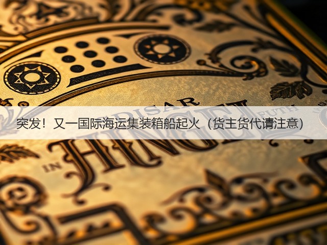 突发!又一国际海运集装箱船起火(货主货代请注意)(图3) 突发!又一国际海运集装箱船起火(货主货代请注意)(图3)
