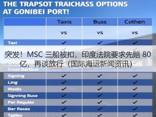 突发！MSC 三船被扣，印度法院要求先赔 80 亿，再谈放行（国际海运新闻资讯）(图3)
