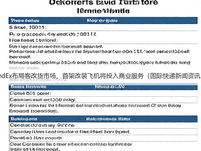 FedEx布局客改货市场，首架改装飞机将投入商业服务（国际快递新闻资讯）(图1)