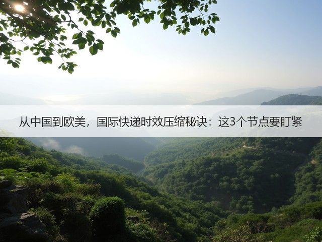 从中国到欧美，国际快递时效压缩秘诀：这3个节点要盯紧(图2)