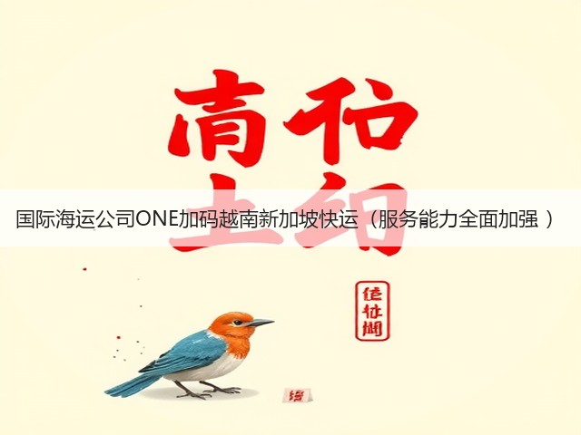 国际海运公司ONE加码越南新加坡快运（服务能力全面加强 ）(图3)