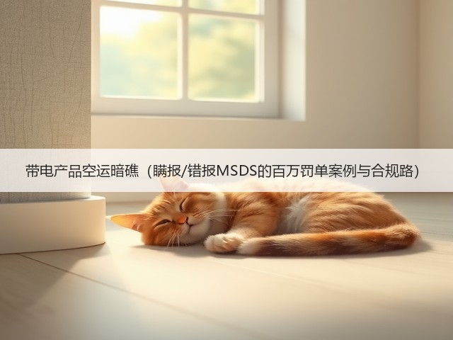 带电产品空运暗礁(瞒报/错报MSDS的百万罚单案例与合规路)(图3) 带电产品空运暗礁(瞒报/错报MSDS的百万罚单案例与合规路)(图3)