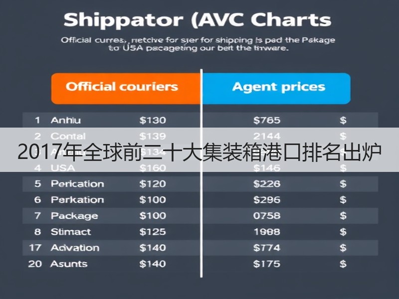 2017年全球前二十大集装箱港口排名出炉