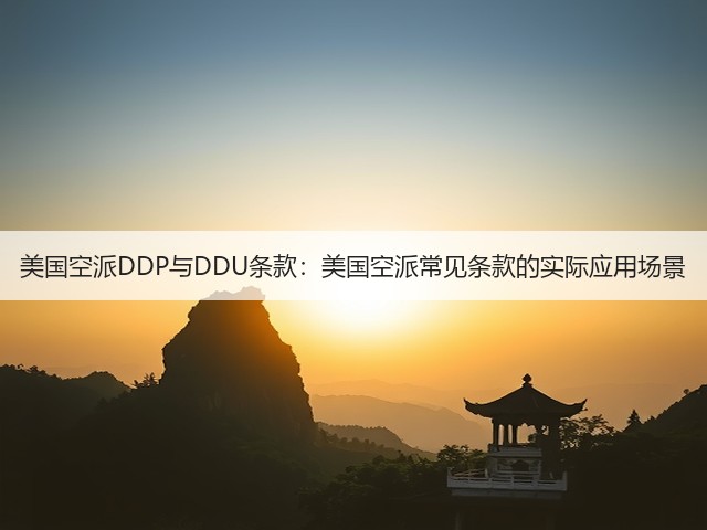 美国空派DDP与DDU条款:美国空派常见条款的实际应用场景(图1) 美国空派DDP与DDU条款:美国空派常见条款的实际应用场景(图1)