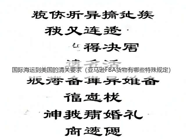 国际海运到美国的清关要求(亚马逊FBA货物有哪些特殊规定)(图3) 国际海运到美国的清关要求(亚马逊FBA货物有哪些特殊规定)(图3)