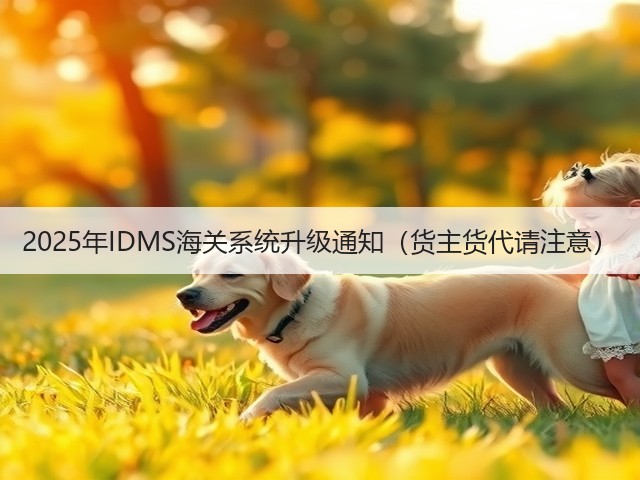2025年IDMS海关系统升级通知(货主货代请注意)(图1) 2025年IDMS海关系统升级通知(货主货代请注意)(图1)